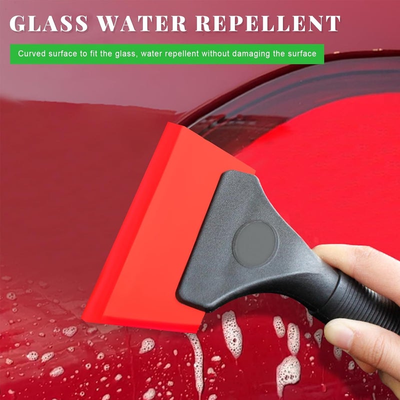 Yourkar 2 PCS Window Tint Kit Tools, Professional Vinyl Wrap Kit with Plastic Squeegee & Felt Squeegee, Universal Privacy Film Installation Tint Tools for Vehicle Glass Home (Red) - Image 4
